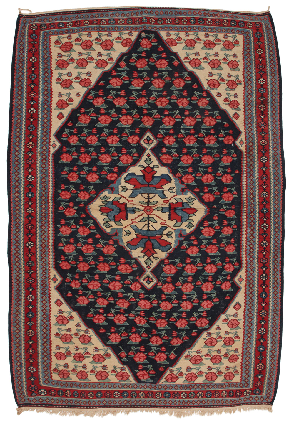 oude Bidjar kelim 126 x 187 cm – volledig beeld