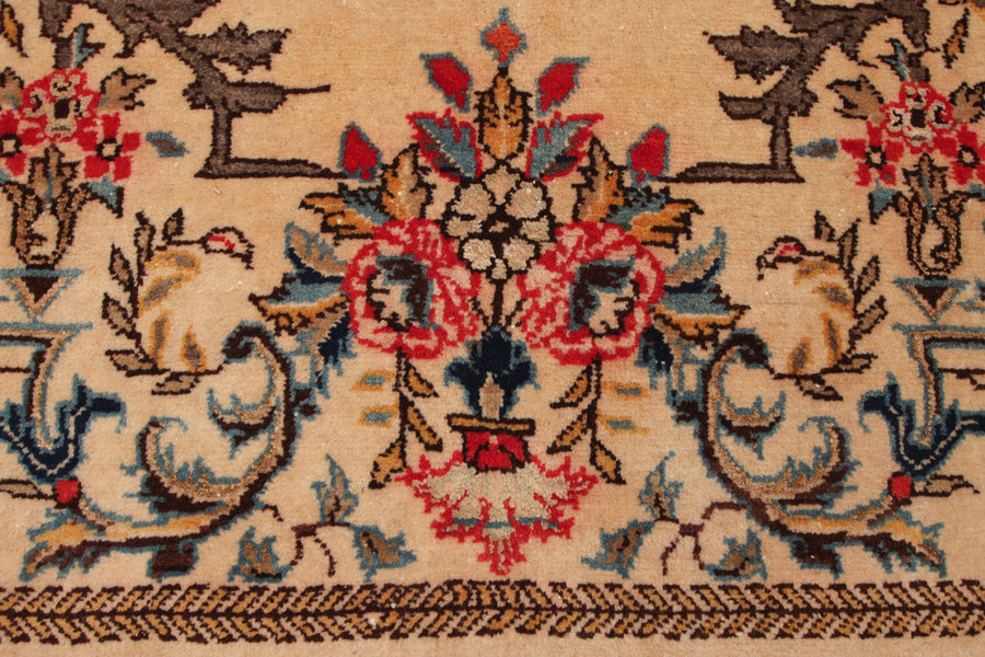 Perzisch vloerkleed Kashan met zijde<br> 100 x 150cm