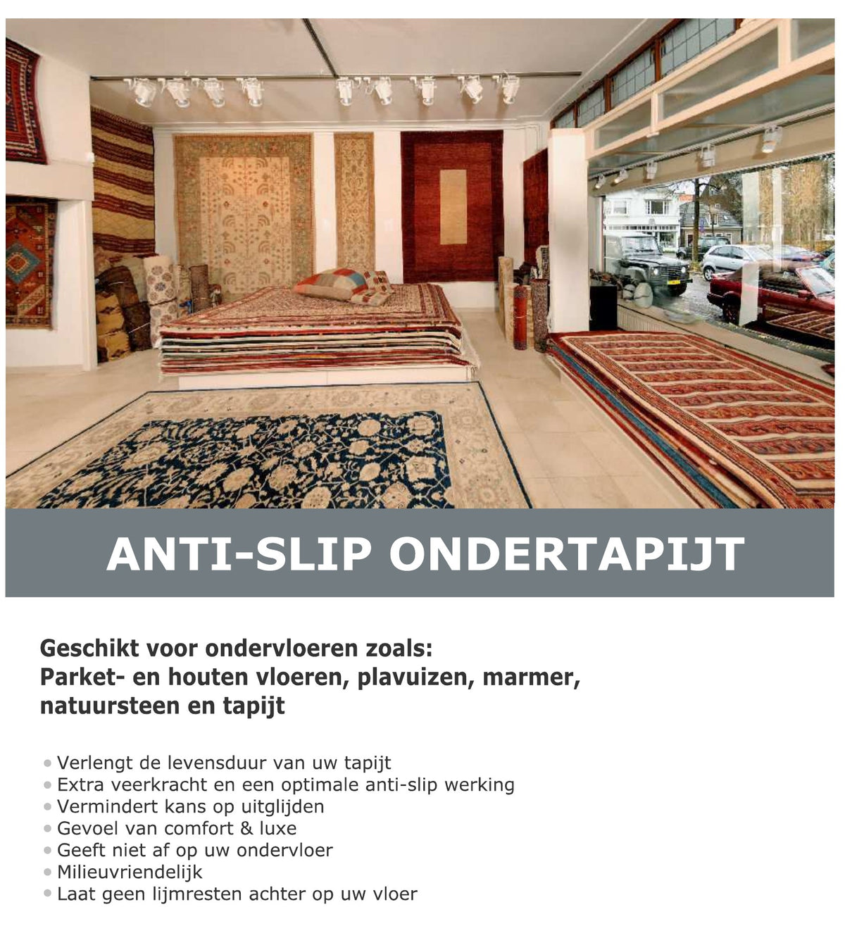 Anti-slip ondertapijt